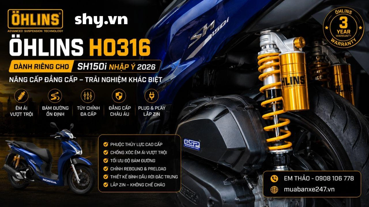 Phuộc Ohlins HO316 Honda SH Chính Hãng – Nâng Tầm Đẳng Cấp, Tối Ưu Trải Nghiệm Vận Hành