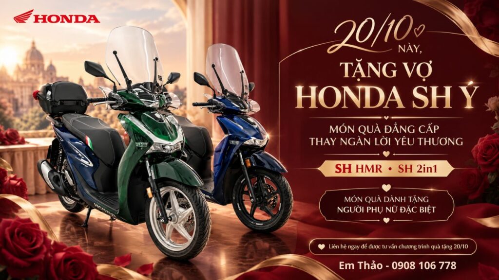 20/10 tặng vợ Honda SH Ý: SH HMR và SH 2in1 – món quà đẳng cấp thay lời yêu thương